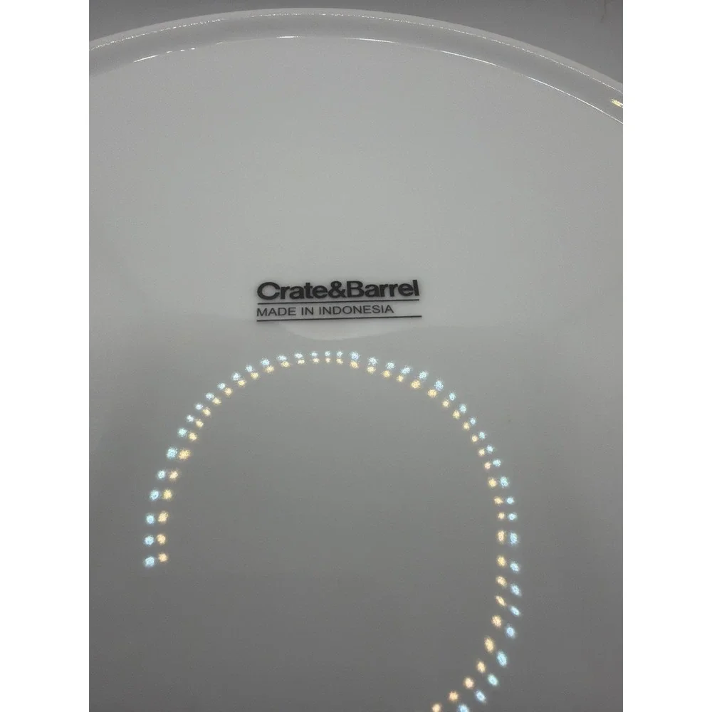 3 Crate & Barrel Essential White Porcelain Dinner Plates 10.5
